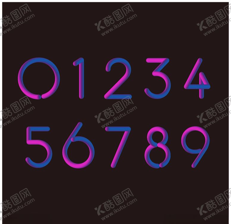 编号：19750510100233101744【酷图网】源文件下载-渐变数字