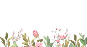 粉色插画鲜花