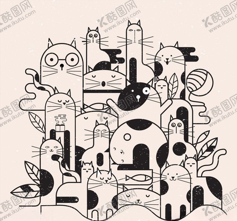 编号：95600409121847135471【酷图网】源文件下载-卡通猫咪素材