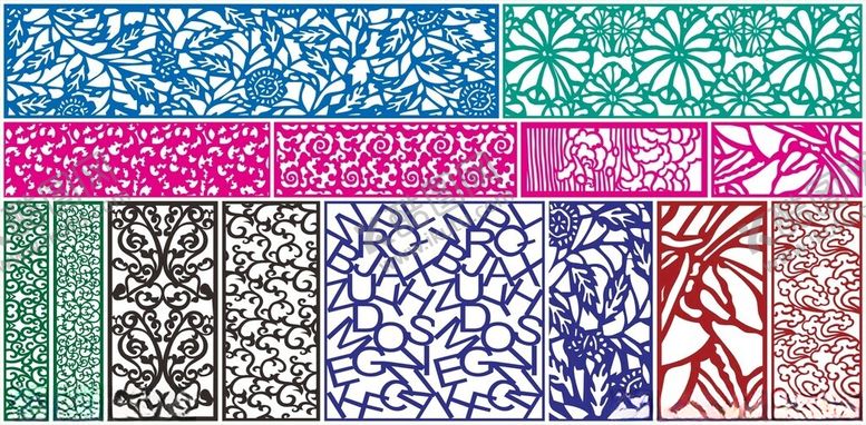 编号：15180611020414491309【酷图网】源文件下载-窗花镂空花纹屏风隔断雕花