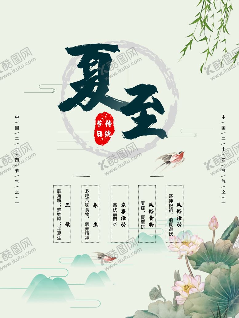 编号：46915306290502555660【酷图网】源文件下载-夏至海报