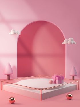粉色立体背景