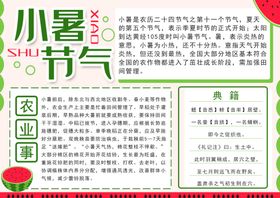小暑海报节气吃西瓜宣传节日