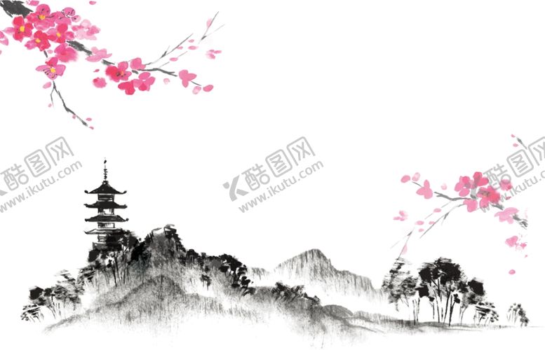 编号：62321612101555468097【酷图网】源文件下载-水墨梅花