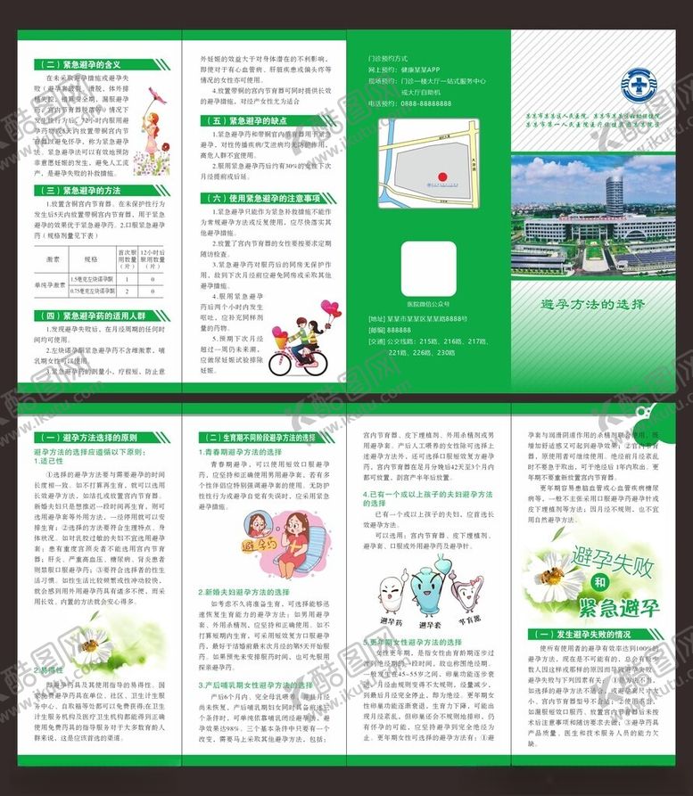 编号：20188902190022261512【酷图网】源文件下载-避孕方法的选择四折页