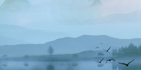 中国风背景画清新展板手绘花