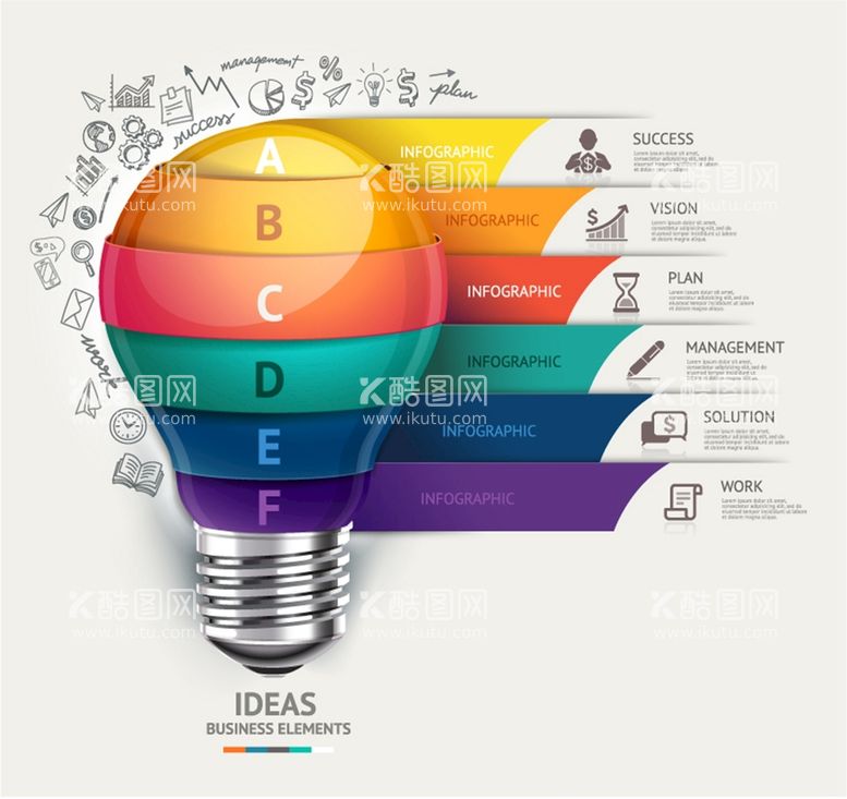 编号：15004210172138323804【酷图网】源文件下载-灯泡商务信息图