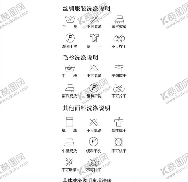 编号：77469305040039301282【酷图网】源文件下载-洗涤说明图标洗涤图标