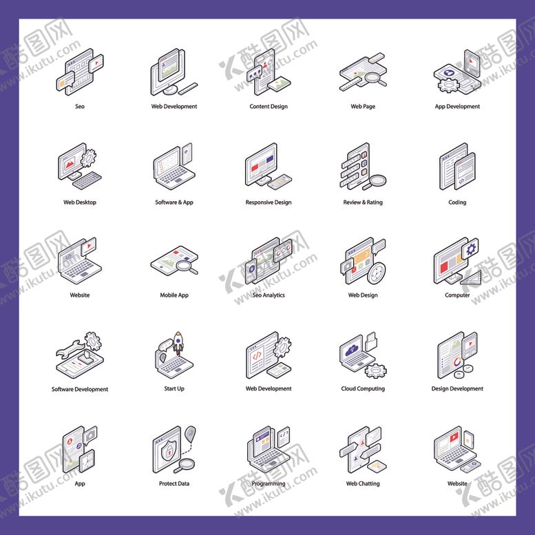 编号：65089811010555004577【酷图网】源文件下载-多样立体图标集合