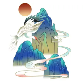 国风素材中山祥云