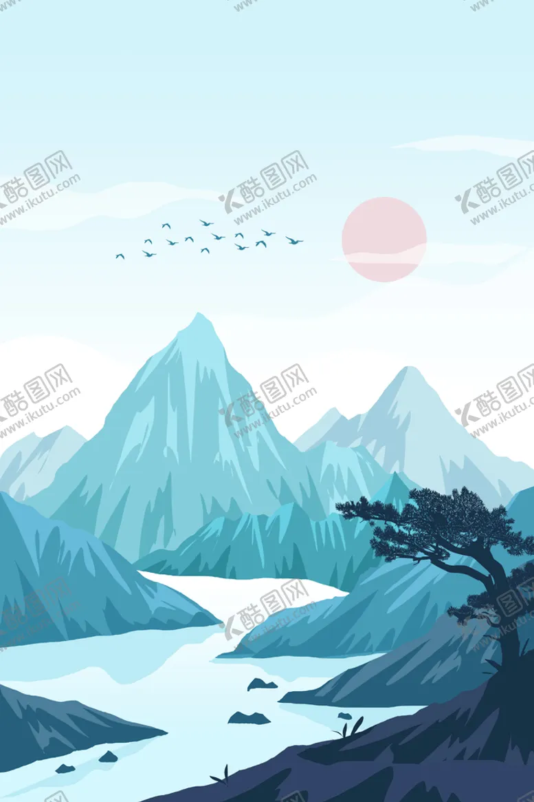 编号：27483009252025457421【酷图网】源文件下载-山水插画海报
