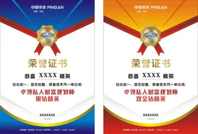 荣誉证书彩色奖状表彰