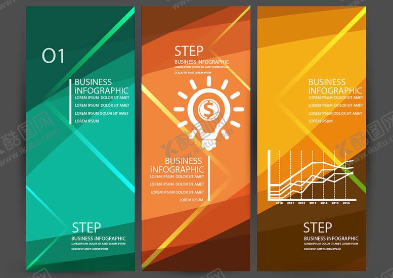 编号：88476311020457453159【酷图网】源文件下载-多彩步骤信息图表模板