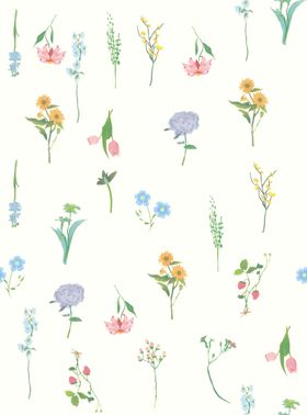 手绘清新花卉图案背景