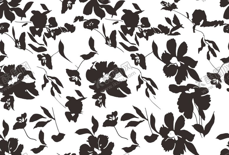 编号：56937004051127336798【酷图网】源文件下载-黑白花卉图案背景