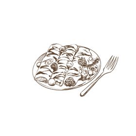 手绘食物线描食物食物线稿