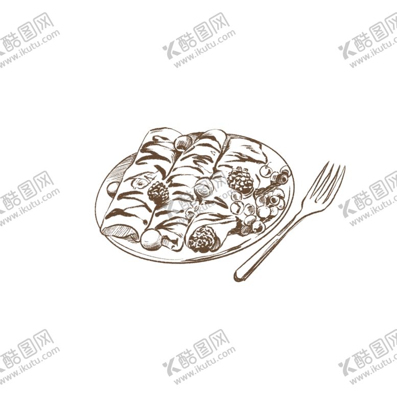 编号：52968306231858014145【酷图网】源文件下载-手绘食物线描食物食物线稿