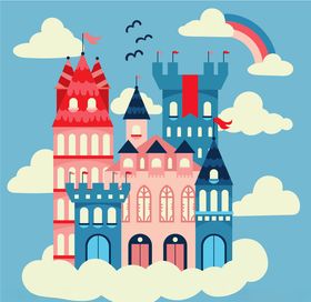 矢量古典童话城堡