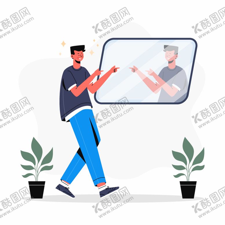 编号：98764109251329528402【酷图网】源文件下载-照镜子