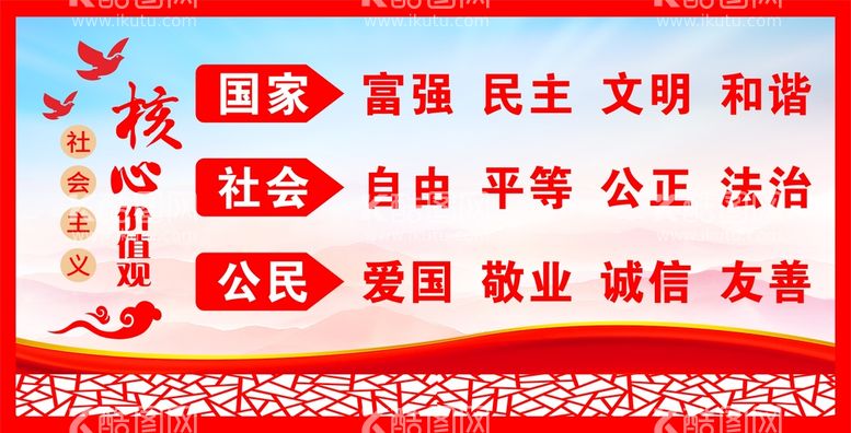 编号：26403509171618096573【酷图网】源文件下载-核心价值观展板党建背景