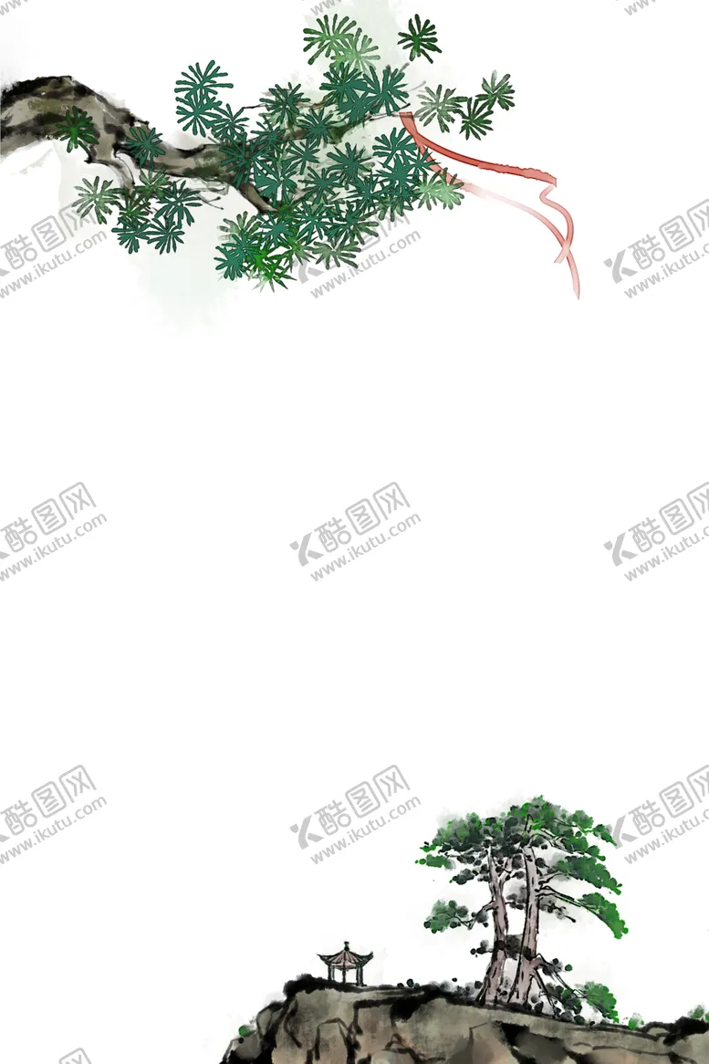 编号：58149406242144229129【酷图网】源文件下载-水墨中国风迎客松