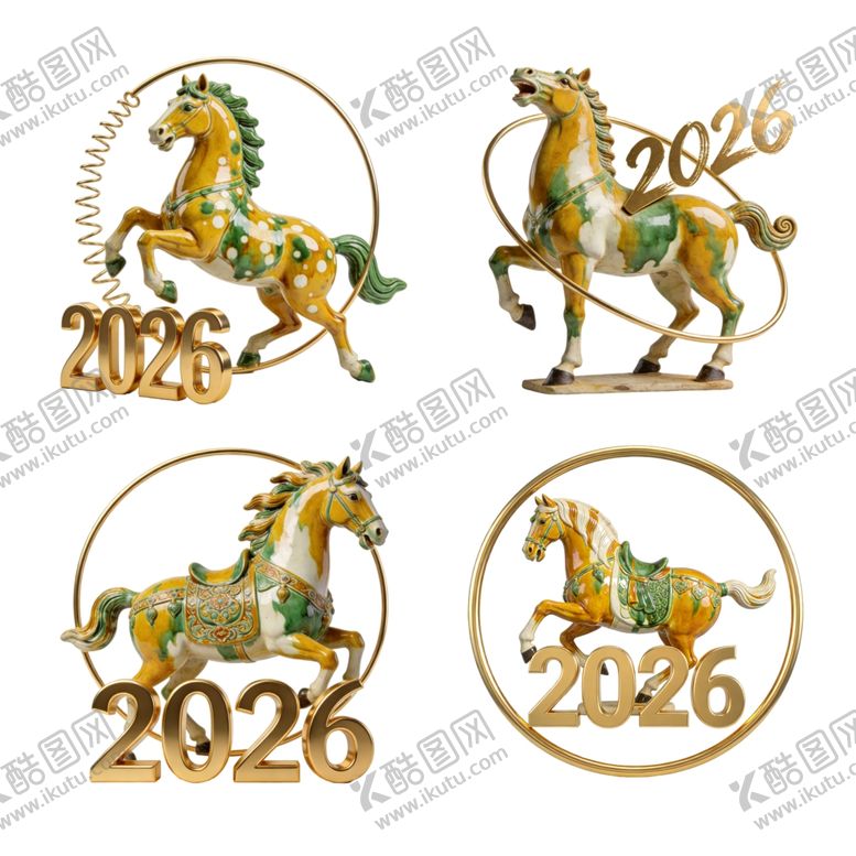 编号：69420904021354141207【酷图网】源文件下载-2026年生肖马装饰图案