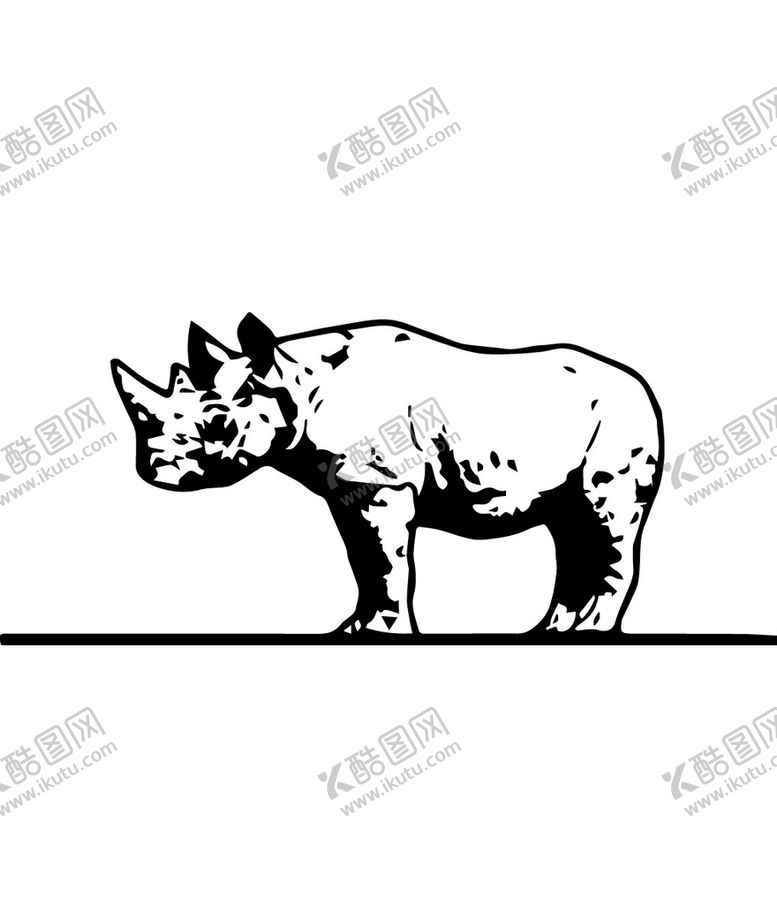 编号：87059309230044533974【酷图网】源文件下载-野生犀牛AI线框图
