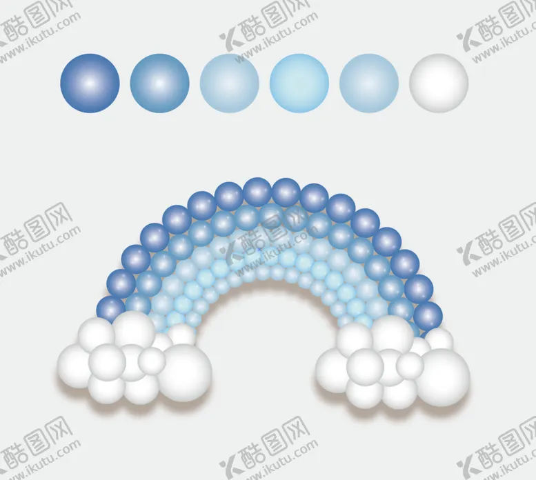 编号：21495609170102442574【酷图网】源文件下载-蓝色彩虹形状气球