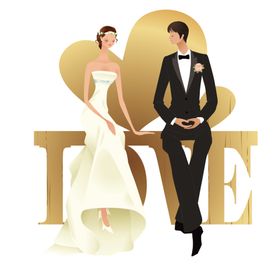 情侣夫妻婚礼结婚照爱