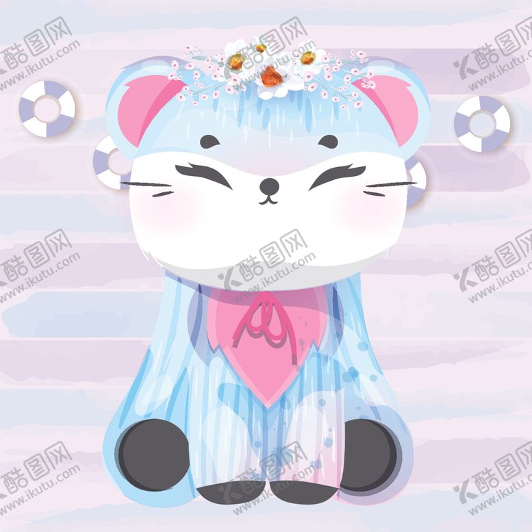 编号：97618910041734301504【酷图网】源文件下载-水彩卡通动物