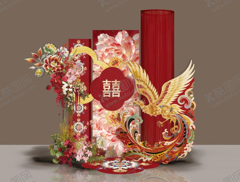 编号：67734004071447066584【酷图网】源文件下载-中式龙凤婚礼背景