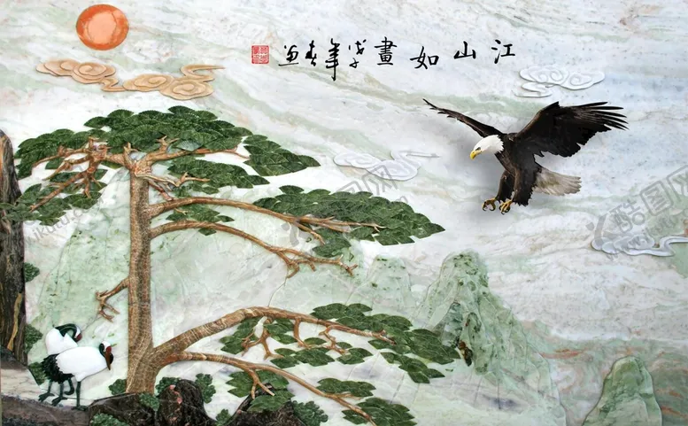 编号：92380810231838566134【酷图网】源文件下载-玉雕背景墙