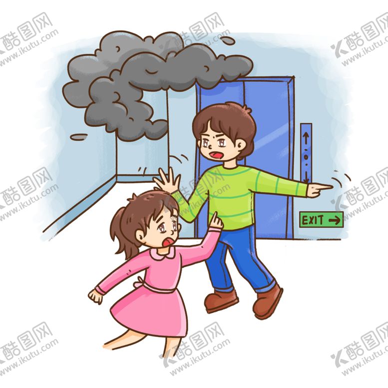 编号：15485109090931084922【酷图网】源文件下载-预防火灾人物卡通火警海报素材