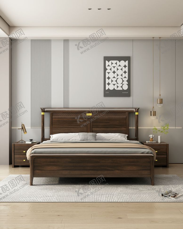 编号：67814404022220372670【酷图网】源文件下载-实木床