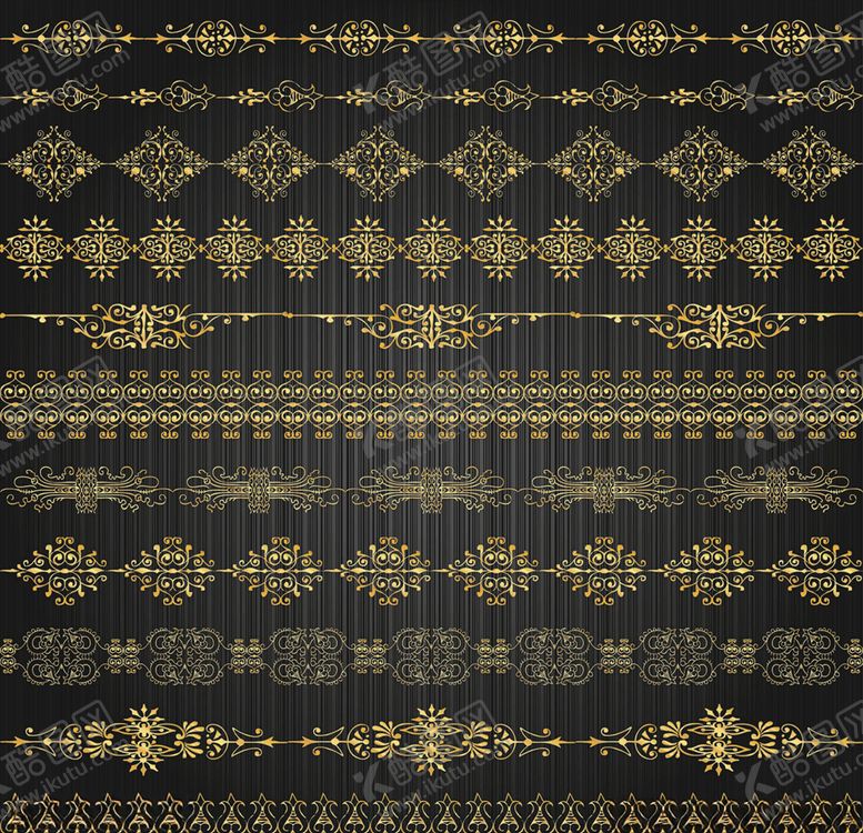 编号：22342710070218531639【酷图网】源文件下载-金色花边花纹