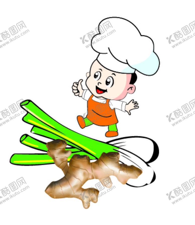 编号：59974911011256398549【酷图网】源文件下载-矢量厨师矢量葱姜