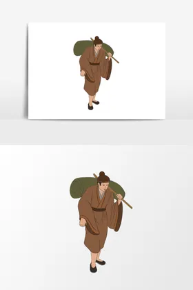 淡彩国画人物