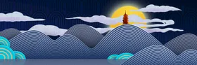 中国风背景工笔画书法展板画梅花