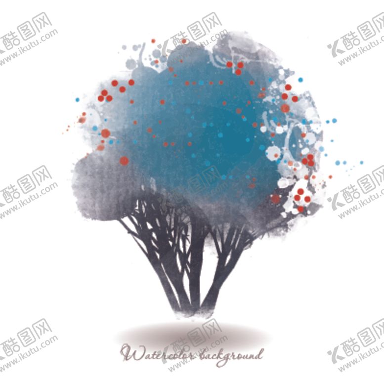 编号：25173307091611437832【酷图网】源文件下载-梦幻水彩植物树木插画