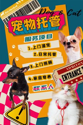 宠物托管服务宣传海报
