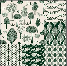 森林主题几何图案设计素材