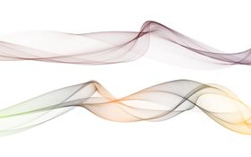 手绘抽象彩色烟雾线条