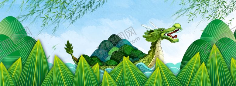 编号：21373209160457192778【酷图网】源文件下载-端午龙舟粽子海报banner