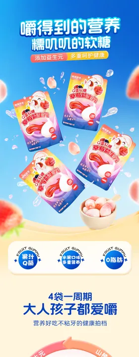 零食软糖电商详情糖果产品长图