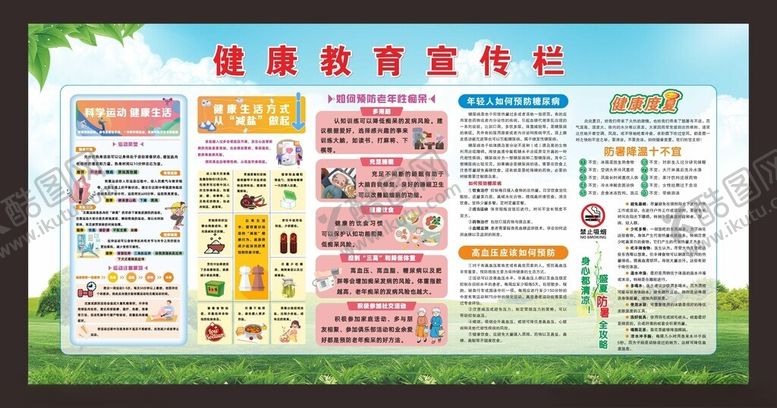 编号：42271704131730253237【酷图网】源文件下载-夏季健康教育宣传栏