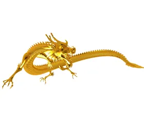 金龙浮雕双戏珠免扣纹