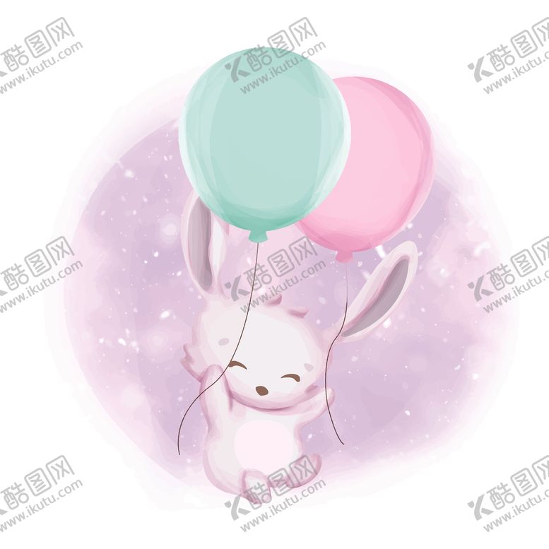 编号：64209311011757447263【酷图网】源文件下载-卡通气球兔子