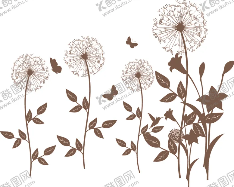 编号：43583009151944489092【酷图网】源文件下载-蒲公英蝴蝶