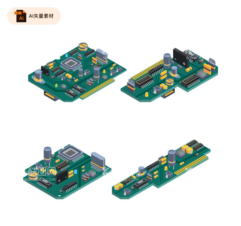 编号：31047809182233393904【酷图网】源文件下载-集成电路板插画