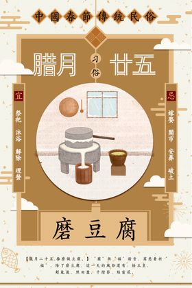春节磨豆腐创意海报